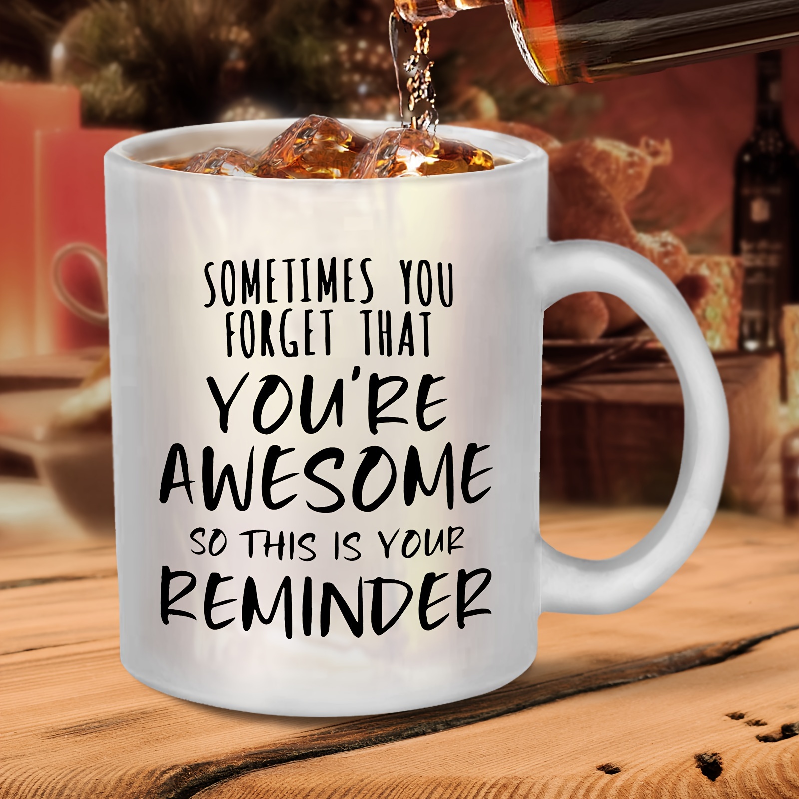Go Make Today Amazing Quote Glass Coffee Mug, Large Glass Tea Cup. Gift,  Cute, Jumbo Mug. 