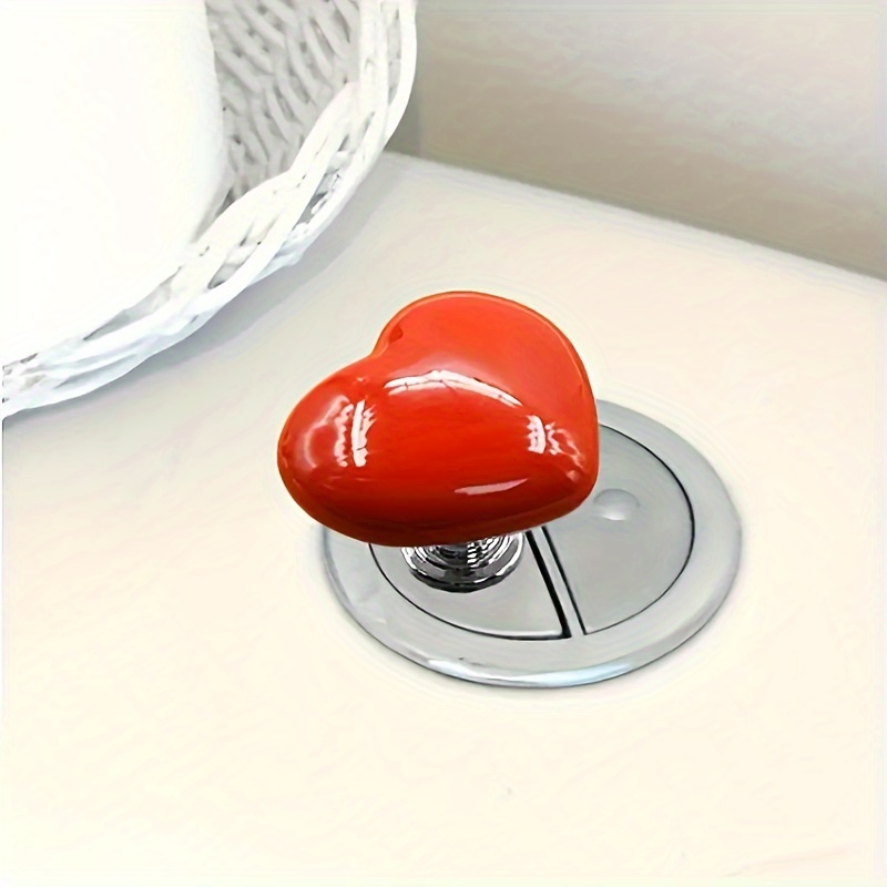 1 Pezzo Pulsante Wc A Forma Di Cuore In Acrilico, Pulsante Serbatoio Wc  Creativo, Pulsante A Forma Di Cuore, Strumento Bagno Wc, Alzatina Coperchio  Wc, Maniglia Ausiliario Per Porta Armadio, Cassetto, Ecc.