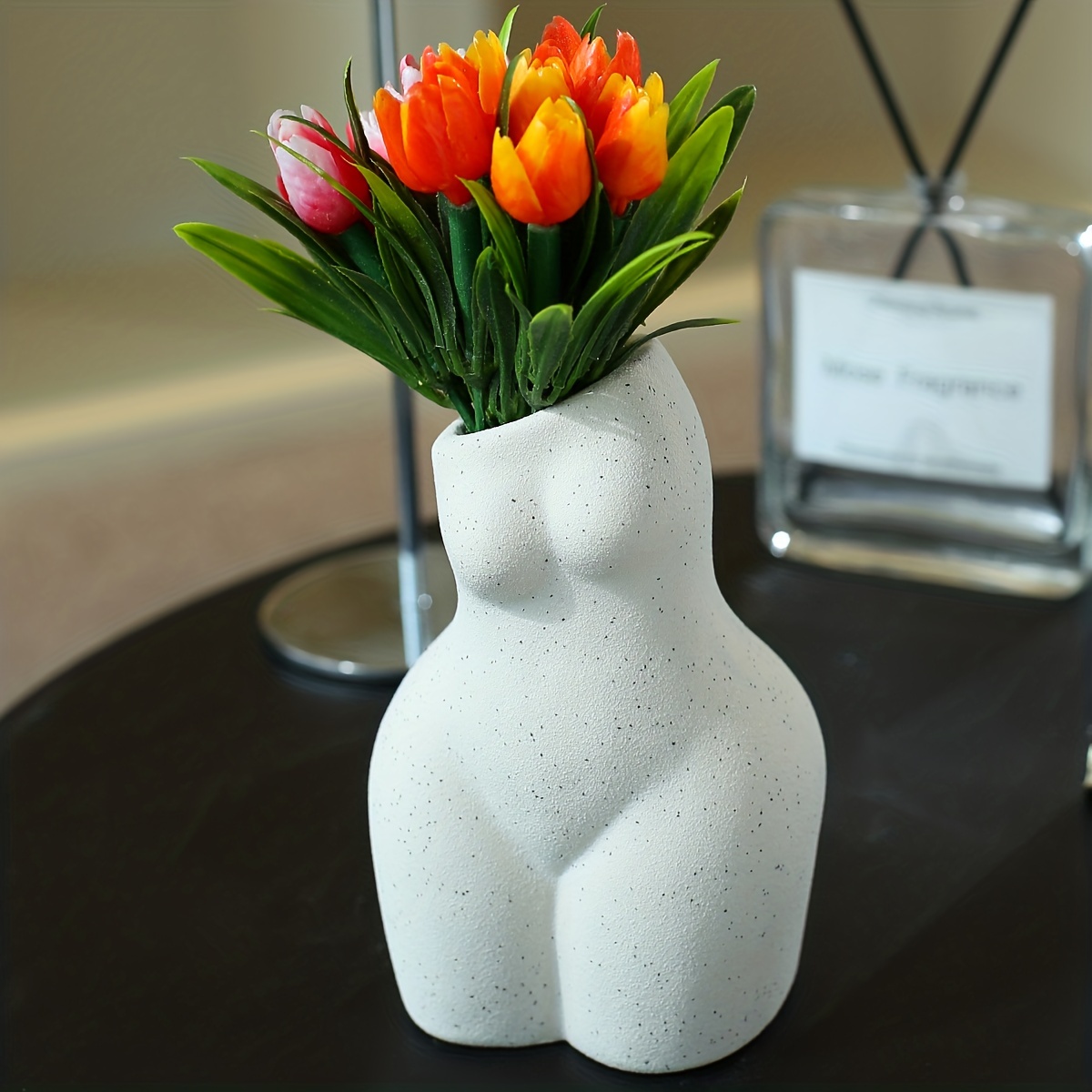 Vasi decorativi interno moderni Moderna ceramica bianca coperta vaso di  fiore, decorativo floreale moderna Vasi for la decorazione domestica,  sveglio Handmade vaso di fiore, ideale regalo pronto for M : : Casa