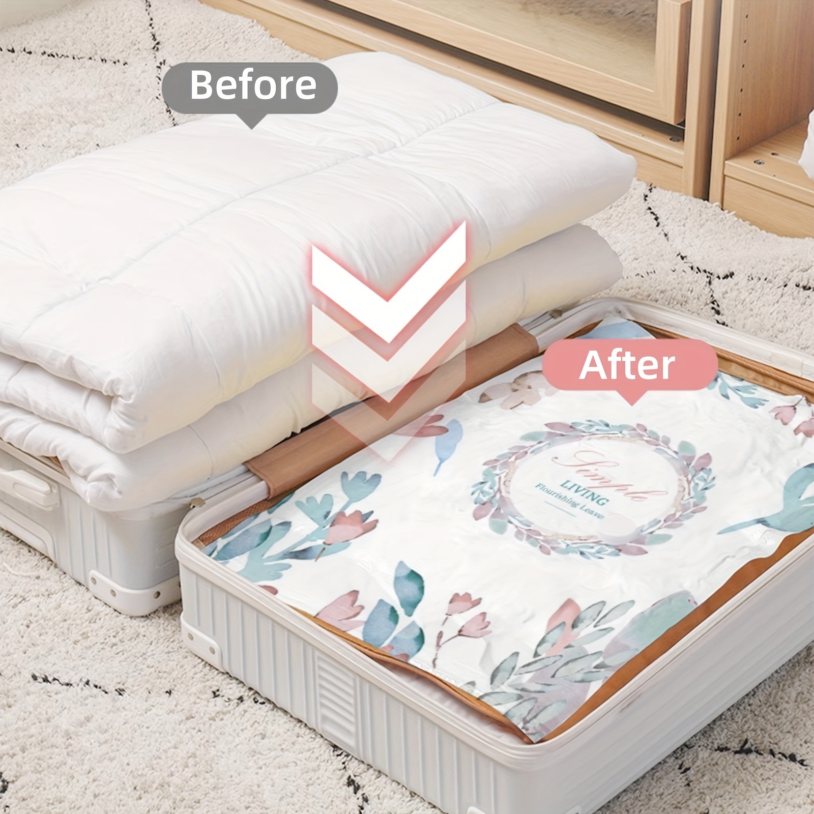 Clothes Storage Bags for Comforters 6pcs, Blanket, Bedding