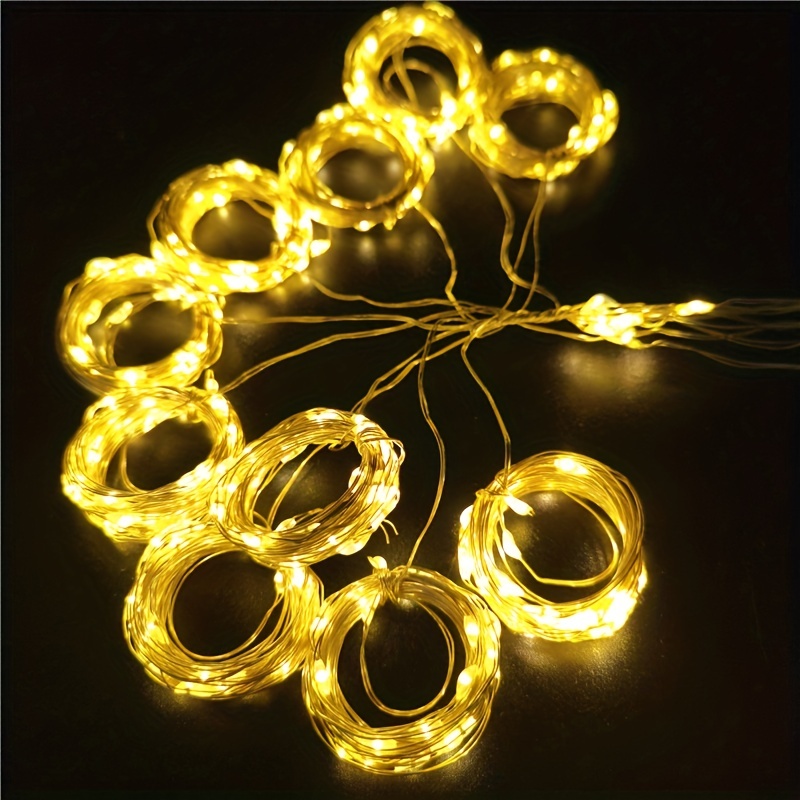 3m4m6m usb copper wire curtain string lights with remote string lights for indoor holiday christmas halloween wedding party birthday diy valentines day room garden fairy lights garland fairy lights yard details 7