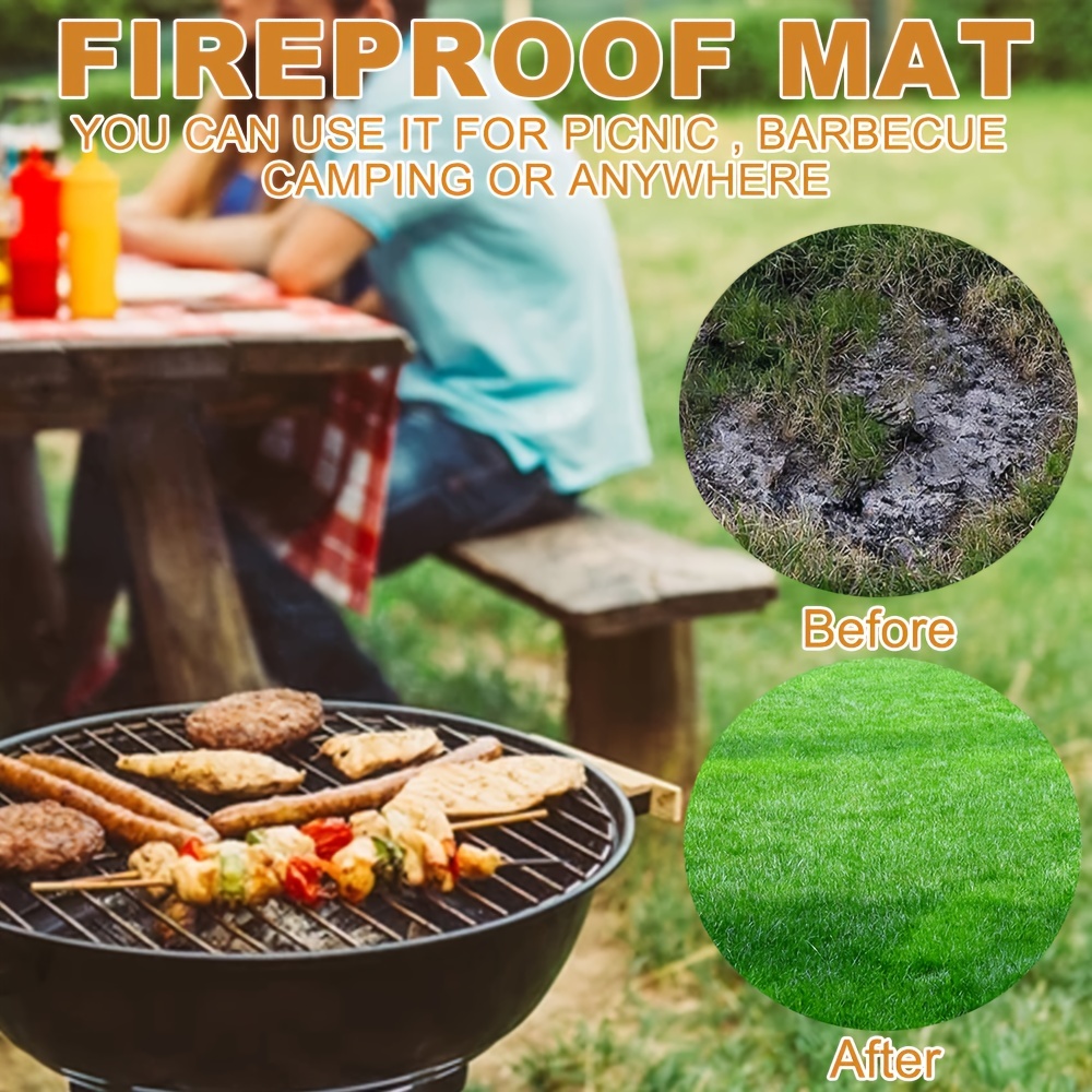 Under Grill Mat Flame Retardant Barbecue Mats Outdoor - Temu