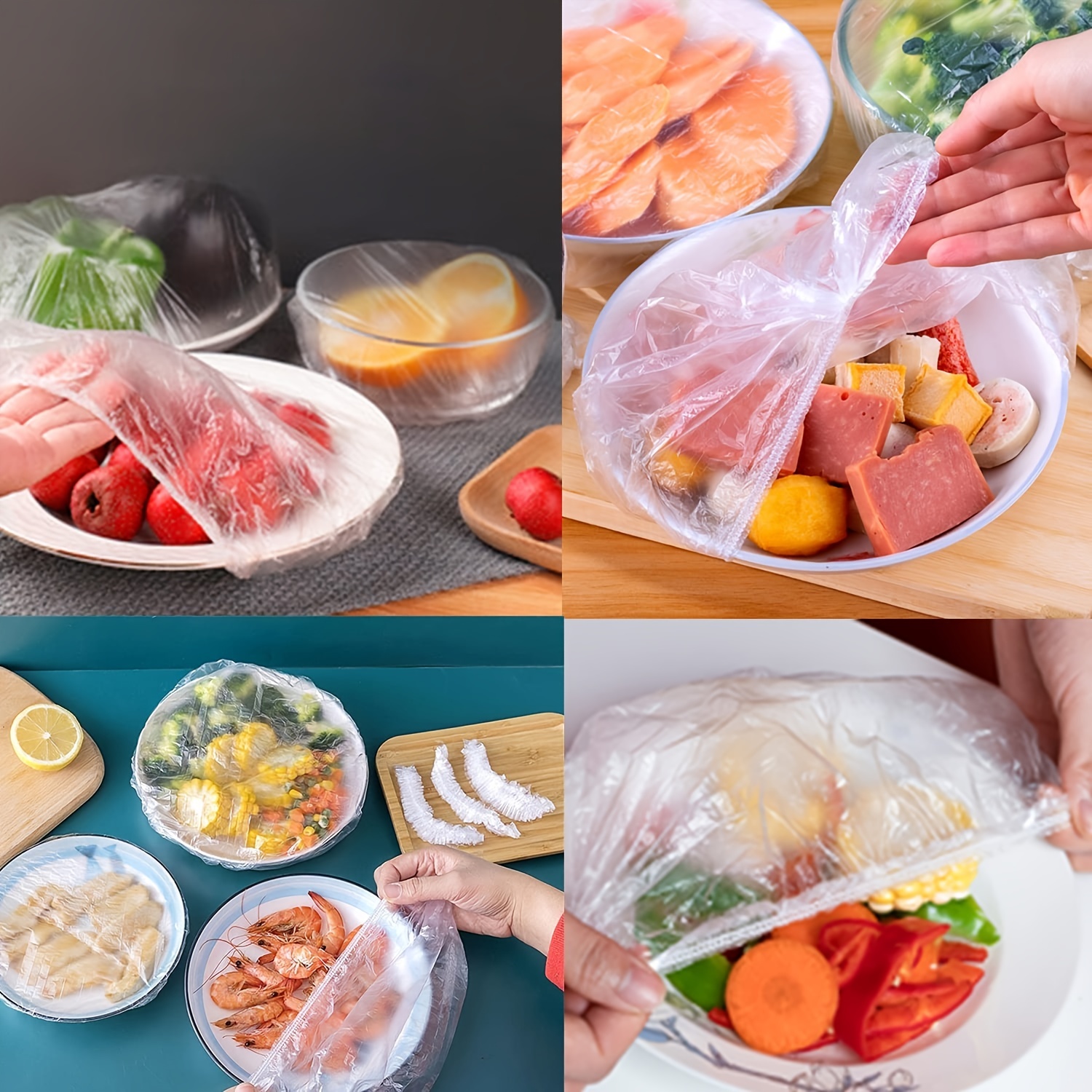 Elastic Food Storage Covers Reusable Stretch Plastic Wrap Bowl