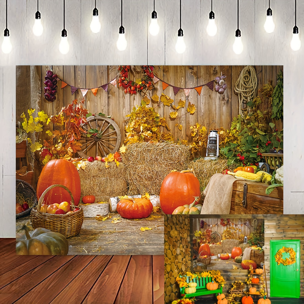 Friendsgiving Backdrop Banner Fall Pumpkin Turkey Thanksgiving Festival  Holiday Photography Background Wall Decoration