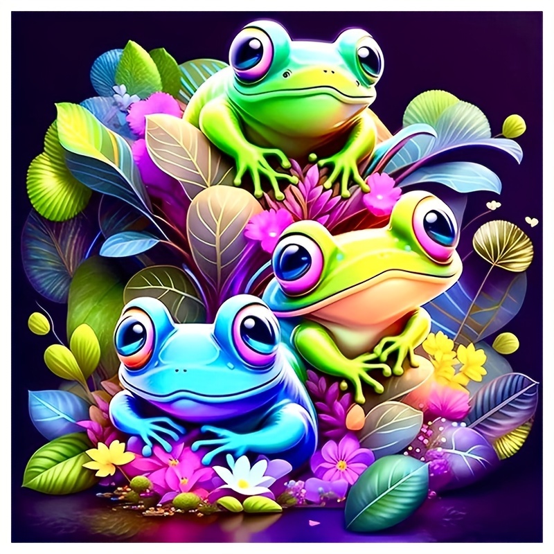 Cartoon Frog Pattern Diamond Painting Kit 5d Diy Diamond - Temu