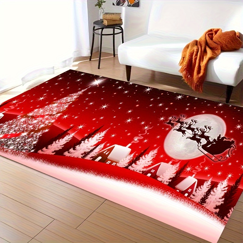 Christmas Area Rugs Santa Presents And Sleigh Rug Golden - Temu