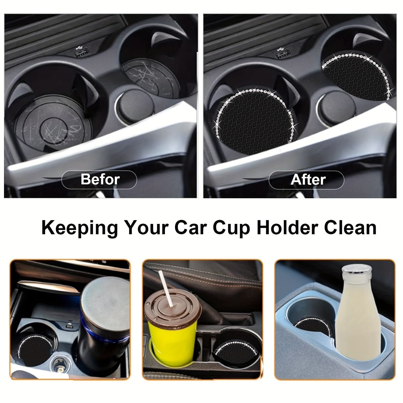 Upgrade Car Interior 4pcs Car Cup Coaster Universal Non Slip Cup Holders  Honeycomb Ornaments Coasters - Automotive - Temu
