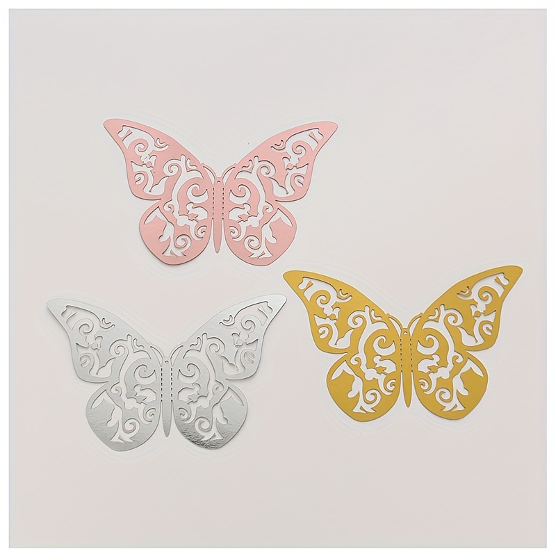 3d Butterfly Wall Stickers Hollow Out Butterfly Adhesive Art - Temu