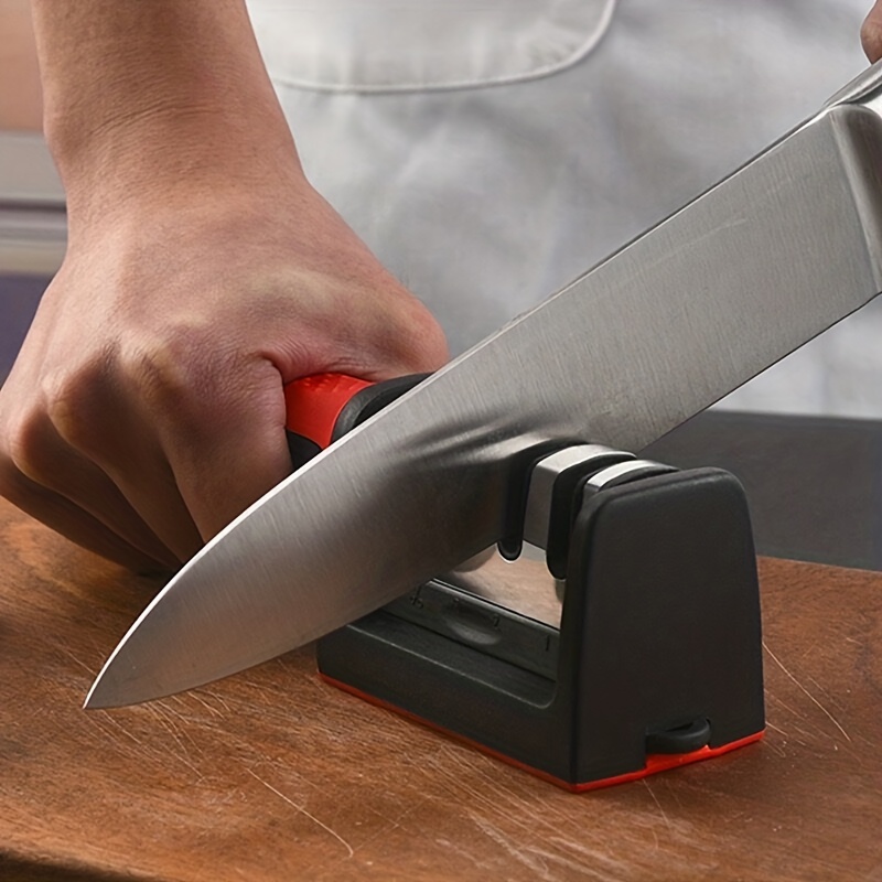 4-in-1 Kitchen Knife Accessories: 3-Stage Knife Sharpener Helps Repair,  Restore