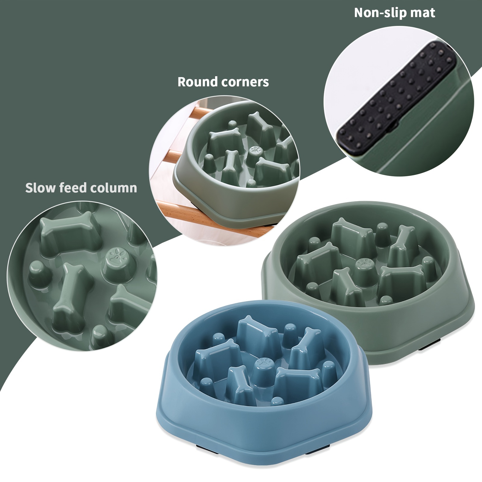 Slow Feeder Dog Bowl, Anti Choking Plastic Dog Puzzle Food Bowl, Pet Slow  Feeding Basin With Non-slip Bottom For Anxiety Relief - Temu