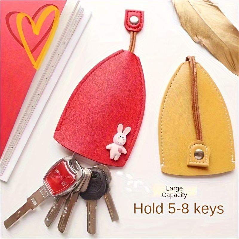 Leather Multifunction Car Key Pouch Zipper Keys Storage Bag Hanging Waist  Key Case Holder for Men (Black) 