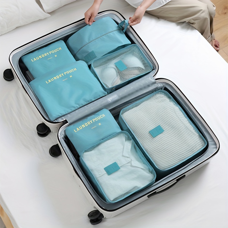 6pieces set Travel Six Piece Storage Bag Set Travel Luggage Sorting Bag  Clothing Sorting Bag Storage Bag Shoe Clothes Luggage Organizer Bags