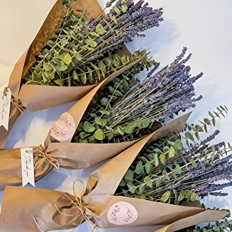 115 Pcs Dried Eucalyptus Stems & Lavenders Flowers Bundles for