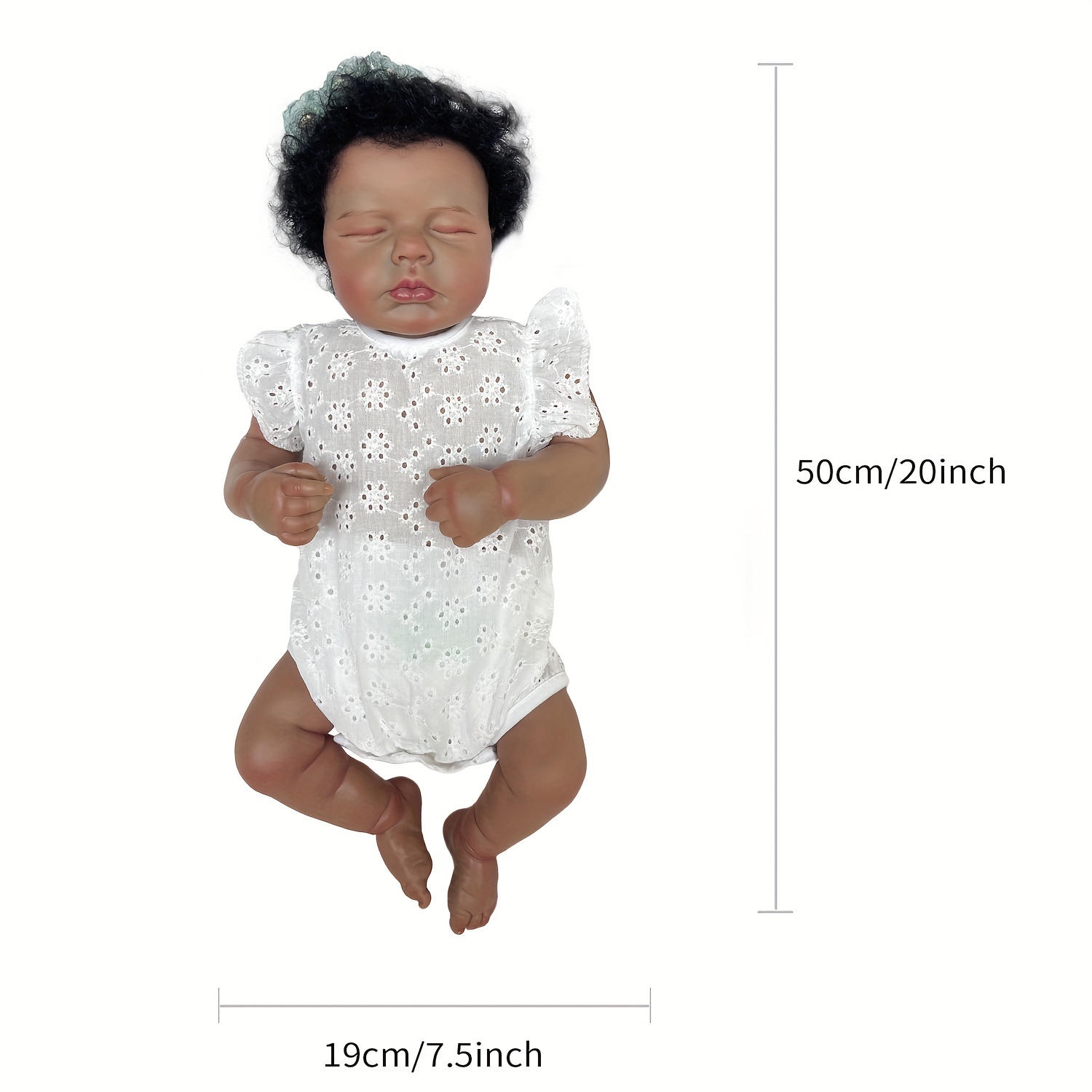 Bebê Reborn Realista 3 D PELE NEGRA 50 CM - Tatuka