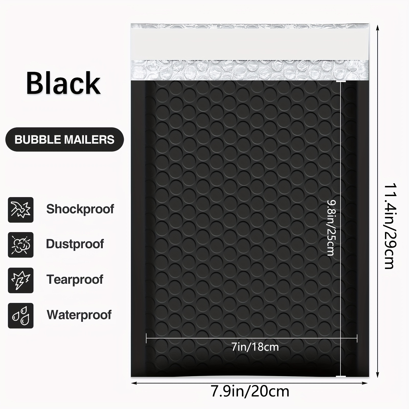 Black Bubble Mailers, Padded Poly Bubble Mailers, Packaging For