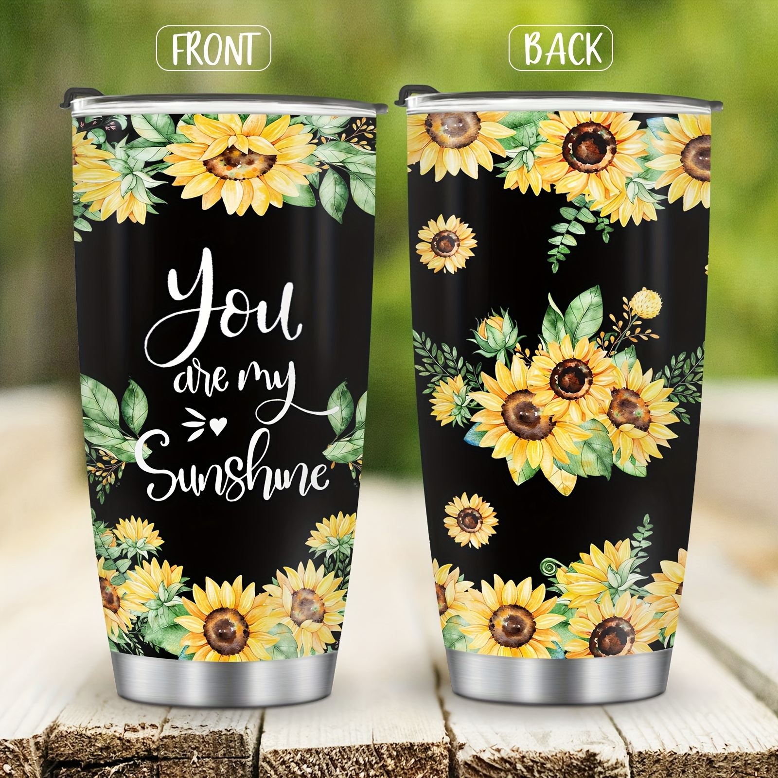 Sunflower Tumbler with Lid and Straw Sunflower Gifts For Women Sunflower  Coffee Mugs Sunflower Decor Cup You Are My Sunshine Butterfly Travel Mug