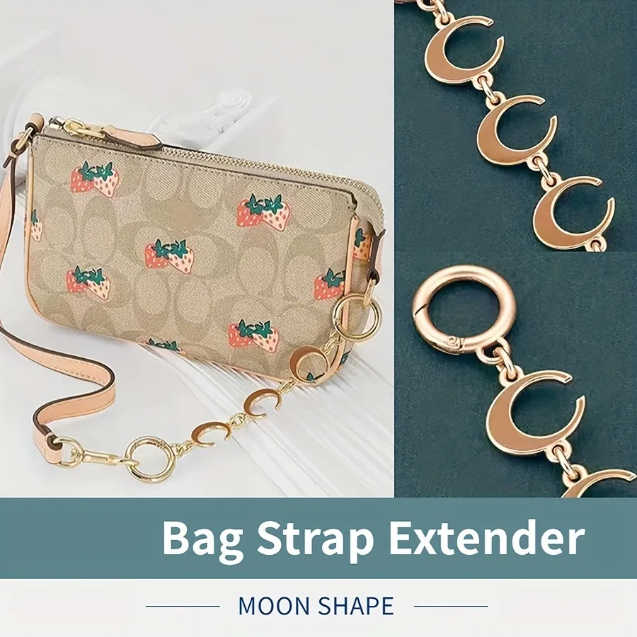 Moon Shape Purse Bag Strap Extender - Elegant Metal Chain For Diy Handbag  Handle Replacement And Crossbody Shoulder Strap Extender Bag Accessories -  Temu