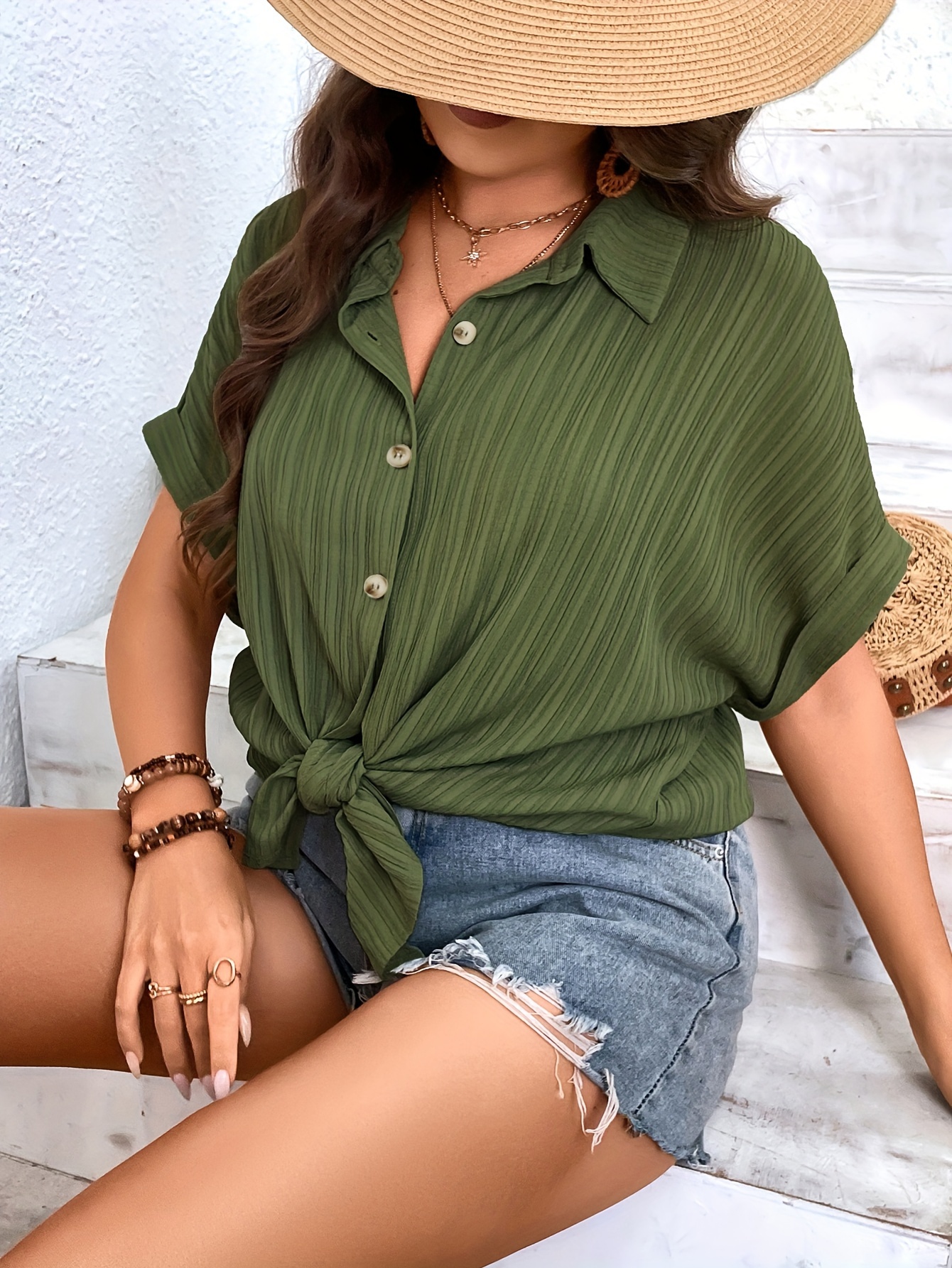 Pejock Button Down Shirts for Women, Women's Floral Printed Tops Fall 3/4  Sleeve Tshirt Side Split Casual Dressy Blouses Summer Tunic Tops 2023 Mujer  Blusas Y Camisas Army Green : : Clothing