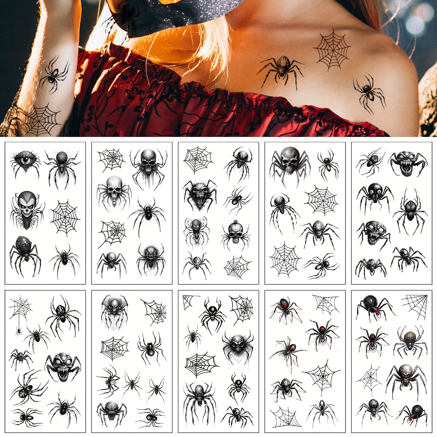 30 Hojas Tatuajes Falsos Negros Tatuajes Temporales Lunas - Temu Chile