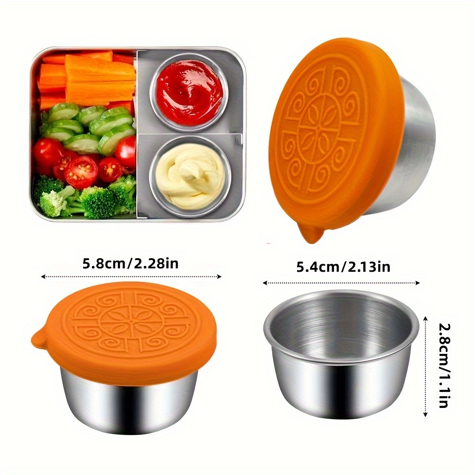 Steel Snack Box for Sauces and Dips, 2.8 oz Food Box