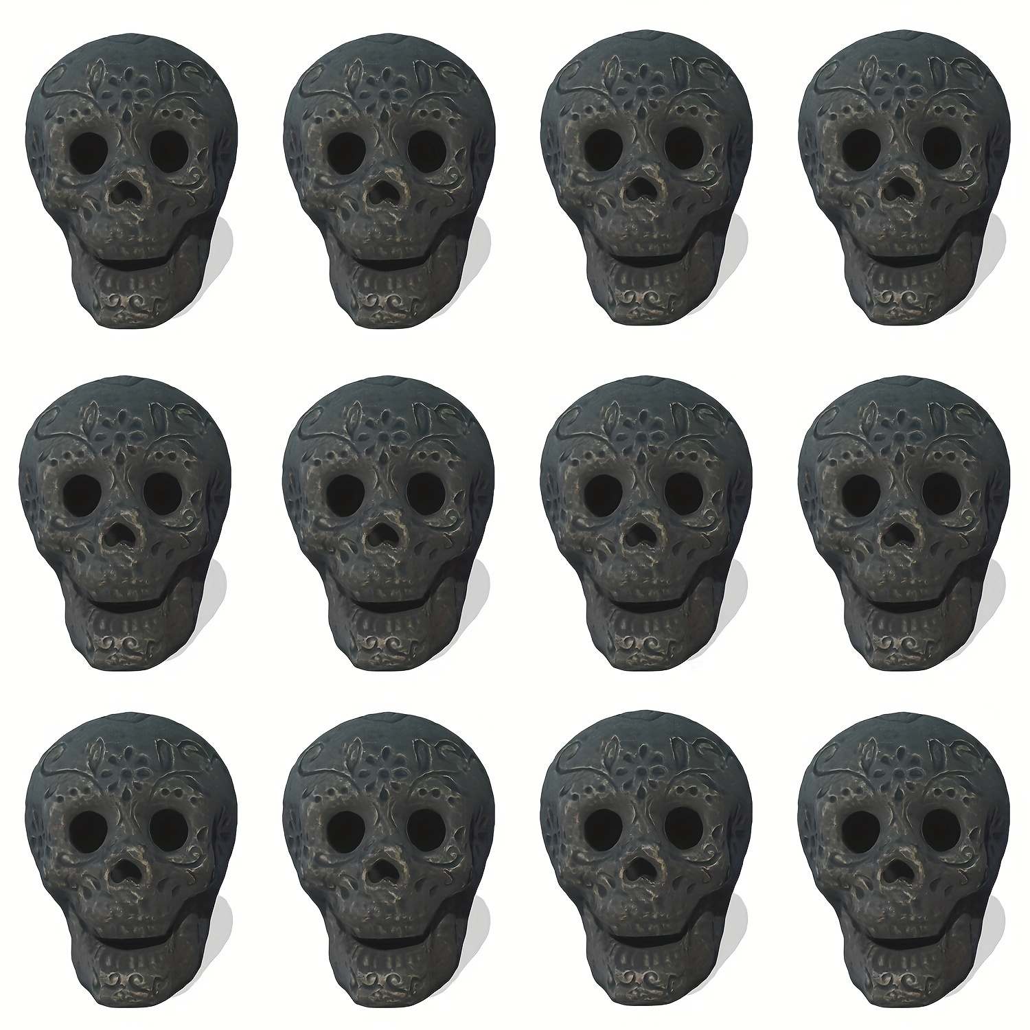 3pcs Calaveras decorativas para fuegos de gas y pozos de fuego a prueba de  fuego imitado cráneo humano cerámica reutilizable calaveras de pozo de  fuego Halloween decoración cráneo en forma de fuego