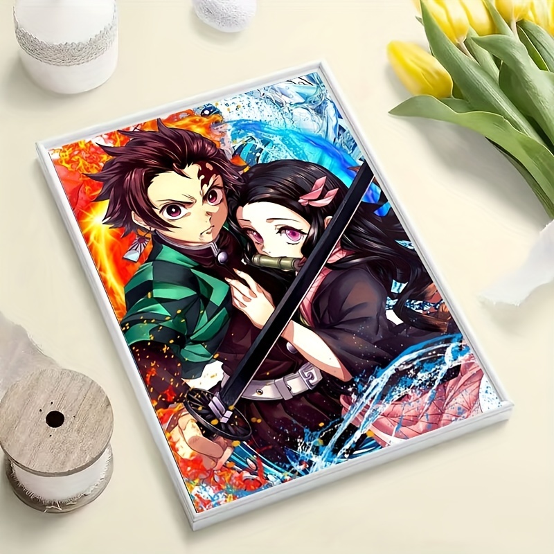 DIY Diamond Painting Anime Diamond Painting Demon Slayer Round Diamond Full  Diamond Decoration Painting