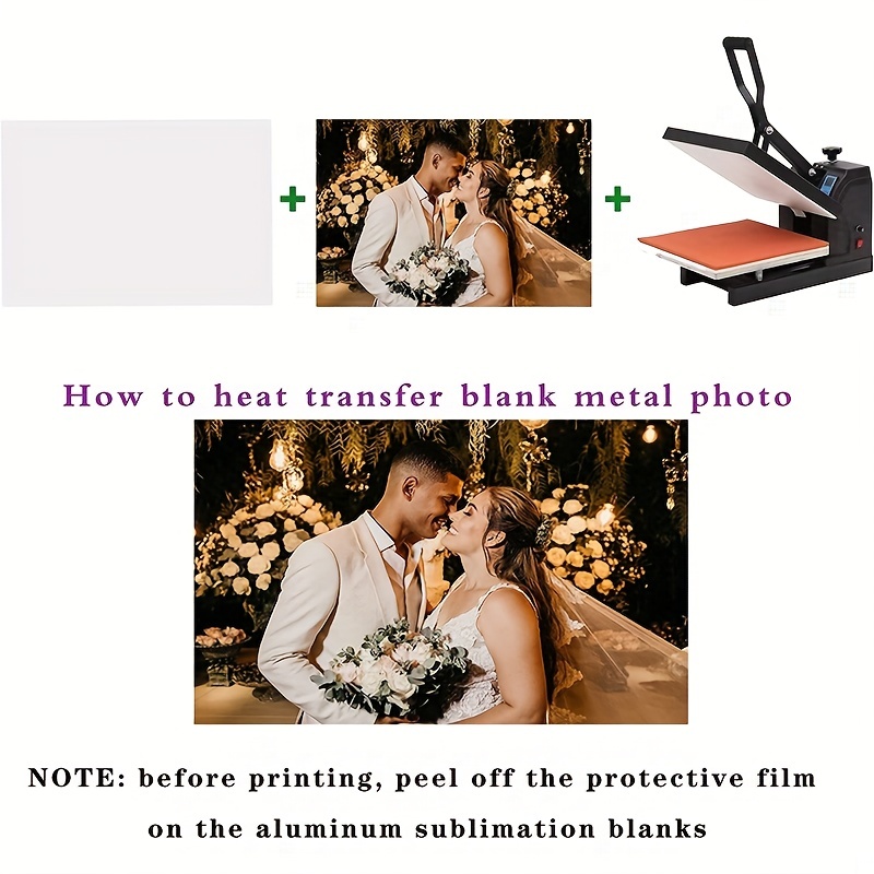 10 Pcs Aluminum Sublimation Photo Blanks, Heat Press Metal Sign Blanks Wall  Poster Frame Blank in 2 Size (6x8 inch and 8x10 inch), Sublimation Picture