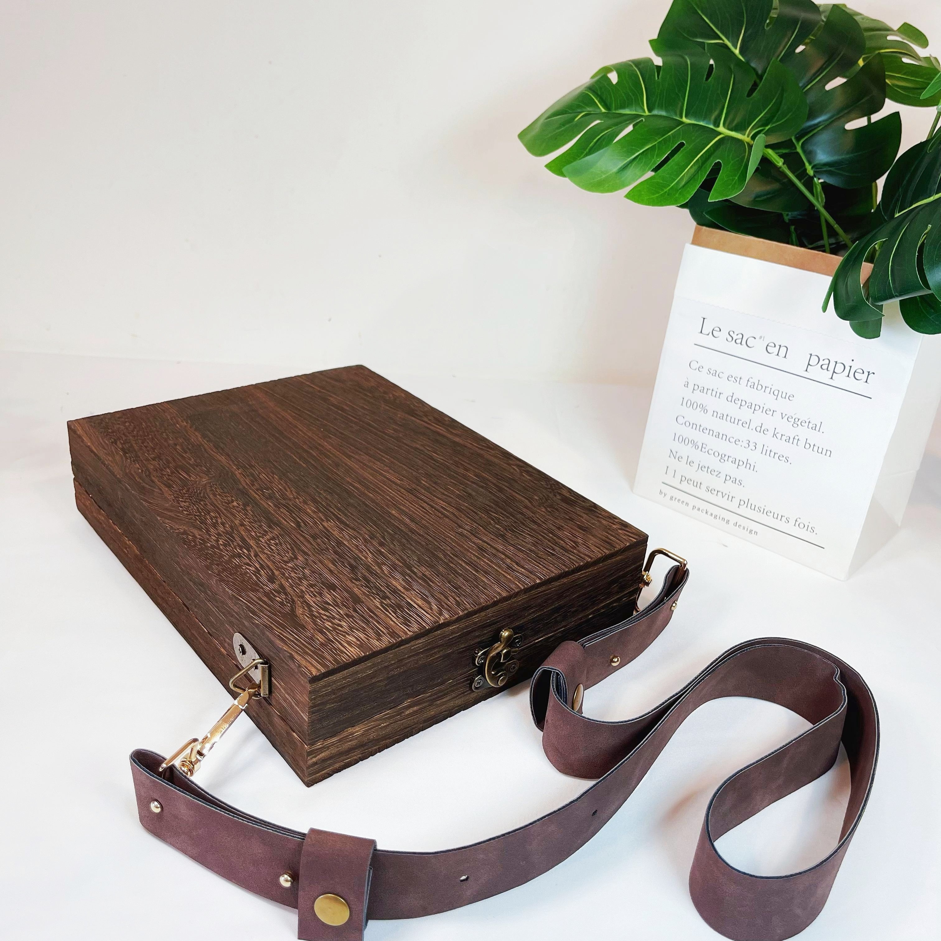 Wooden Postman Box Handmade Portable Crossbody Postman Case - Temu