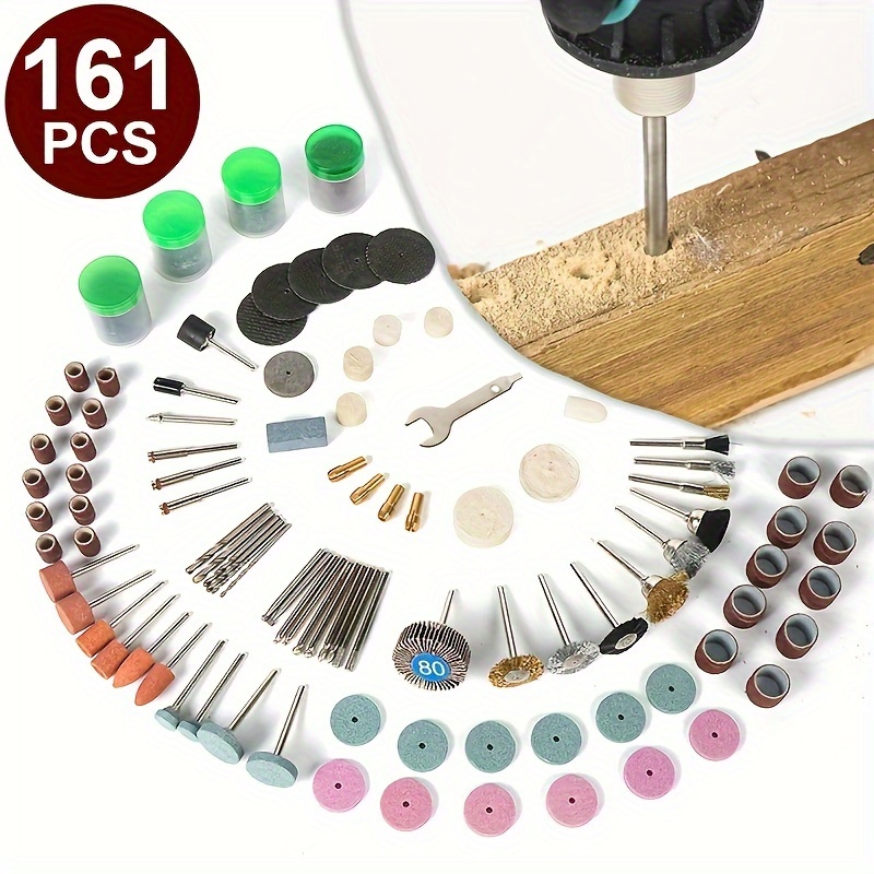 

161pcs Dremel Sanding Kit Tools, Woodworking Polishing, For Mini Drill Engravers, Dremel Accessories, Power Tool Accessory Kits