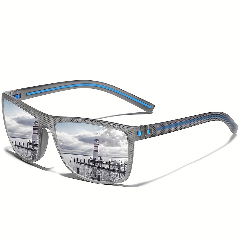 ZENOTTIC Polarized Sunglasses for Men Lightweight TR90 Frame and Square  Carbon Fiber Sunglasses Men