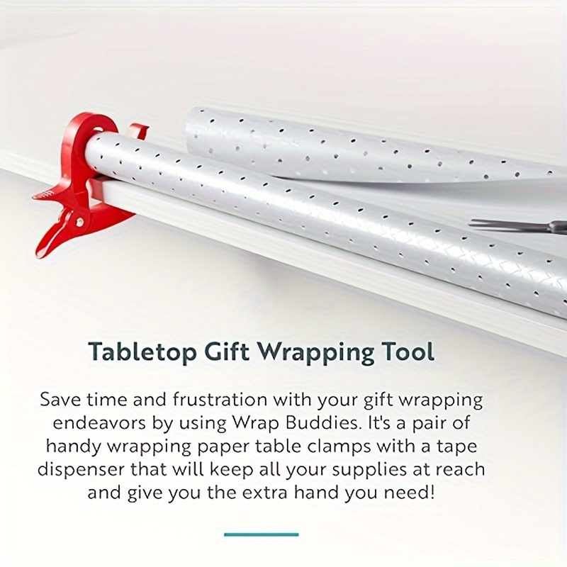  Wrap Buddies Tabletop Gift Wrapping Tool, 2 Clamps