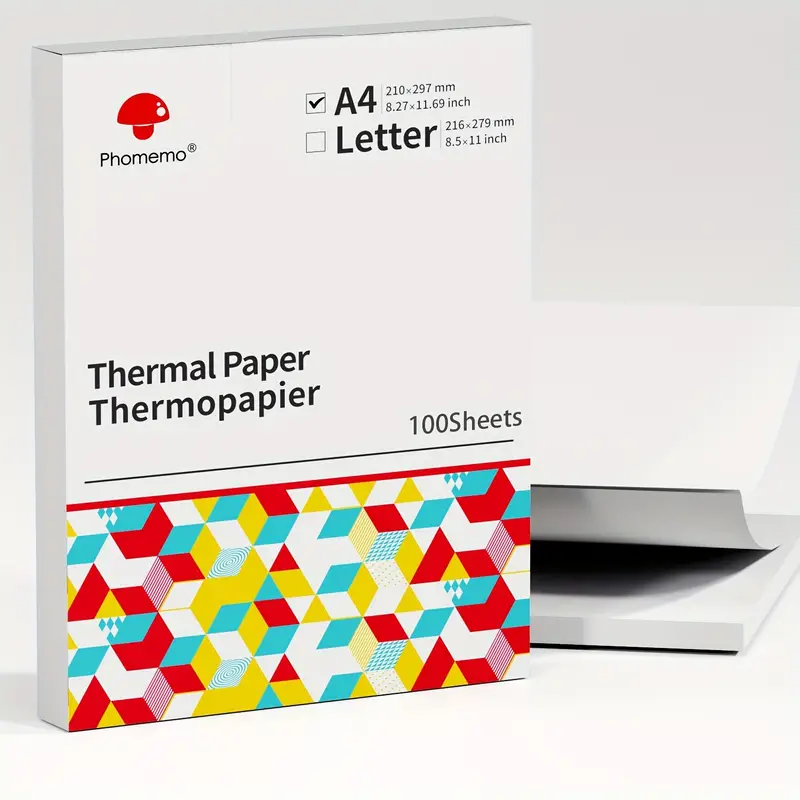 100/200 Feuilles de papier lettre pour imprimante thermique