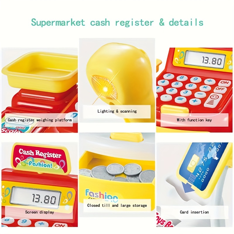 Children's Cash Register Toys Boys' Girls' Home Play Sound - Temu