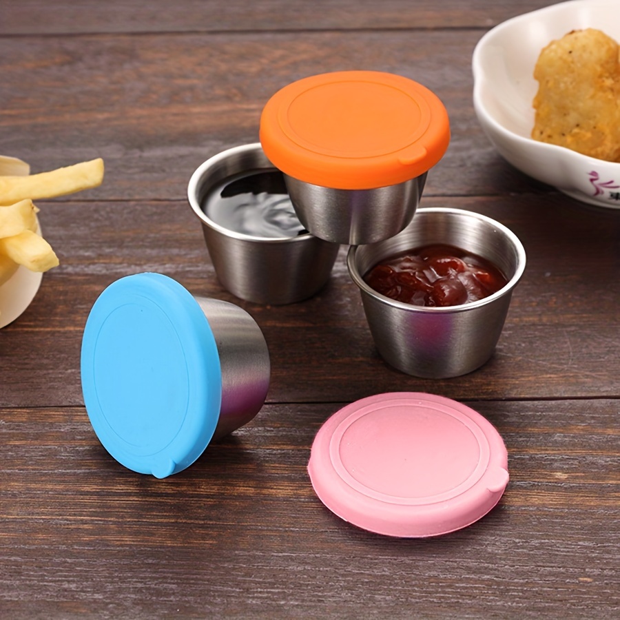 Stainless Steel Saucer Condiment Cup Salad Dressing - Temu