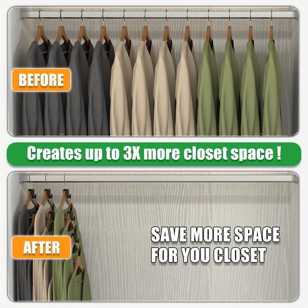 20pcs Space Triangles Creates Up to 3X More Closet Space Clothes
