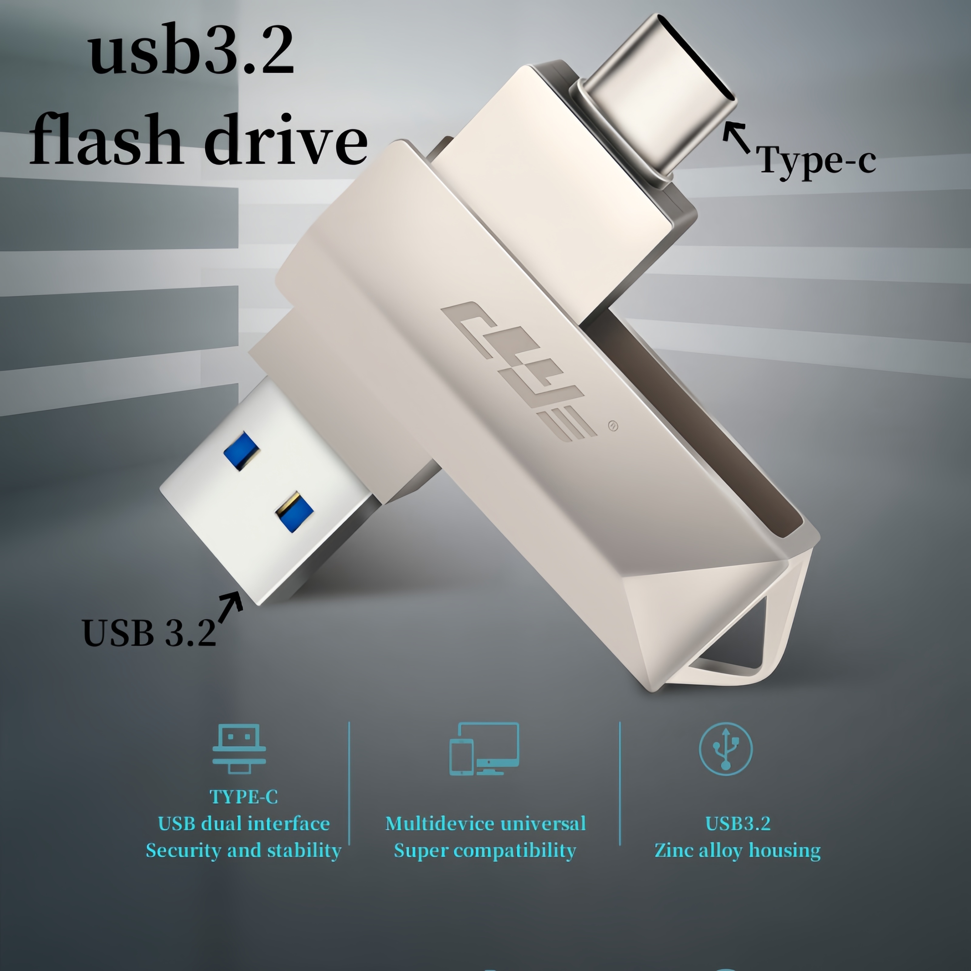 256GB Pendrive para Phone, Memoria USB C 4 in 1 Memoria Externa,Pen Drive  USB 3.0 Memoria para iOS OTG Android Tableta Computadoras Laptops Tipo C