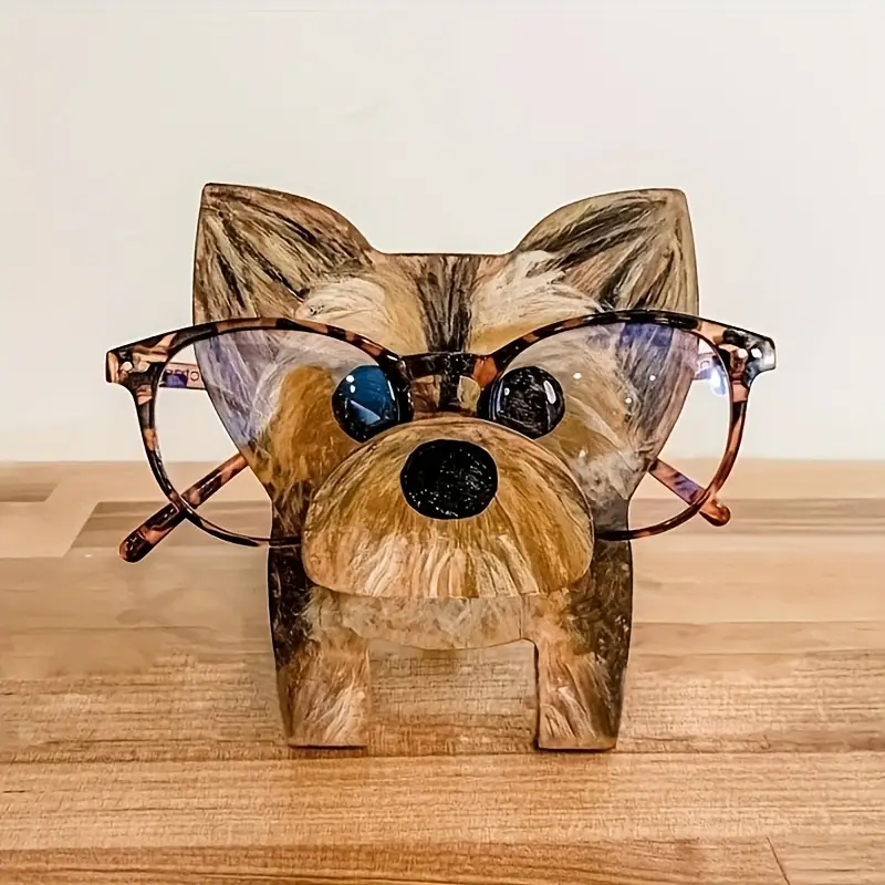 1pc Eyeglass Stand, Wood Cute Glasses Stand Holder, Wooden Home Decorative  Animal Penguin Cartoon Dog Spectacle Eyeglass Holder Display Stand, Room De