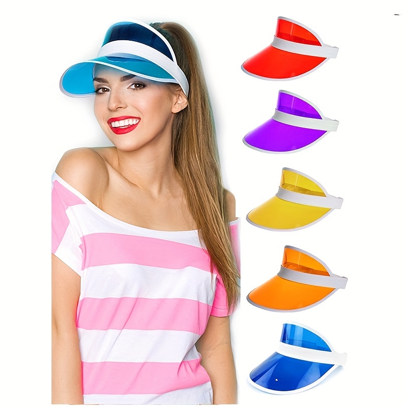 Candy PVC Visor Hat UV Protection Lightweight Sun Hat for Women