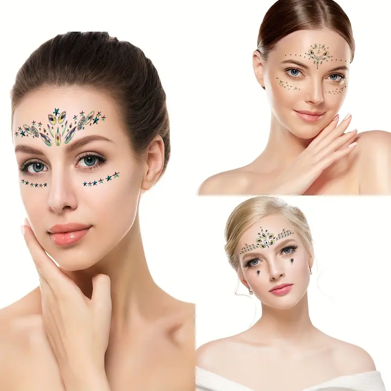 Face Jewels And Body Glitter Kit Face Gems Mermaid Face - Temu