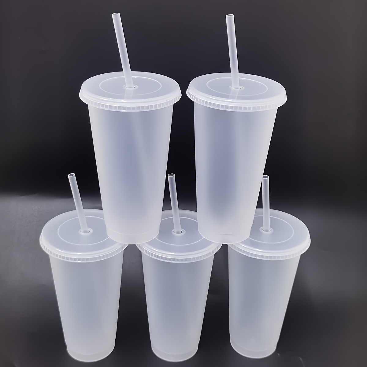 Plastic Cup Christmas Coffee - 5pcs Water Bottles Straw Plastic