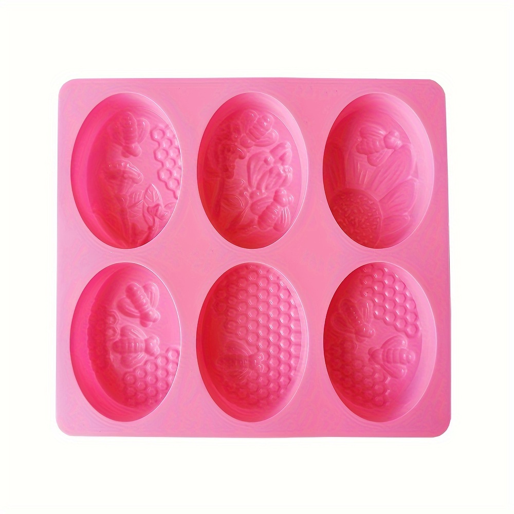 1pc Oval Bee-themed Silicone Mold For Diy Soap And Candle Making - Craft Supplies