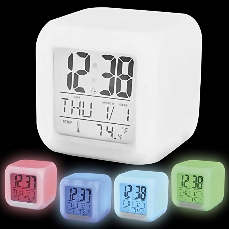 LetiziaMx - Reloj Despertador Luz De Colores ( Alarma, Calendario