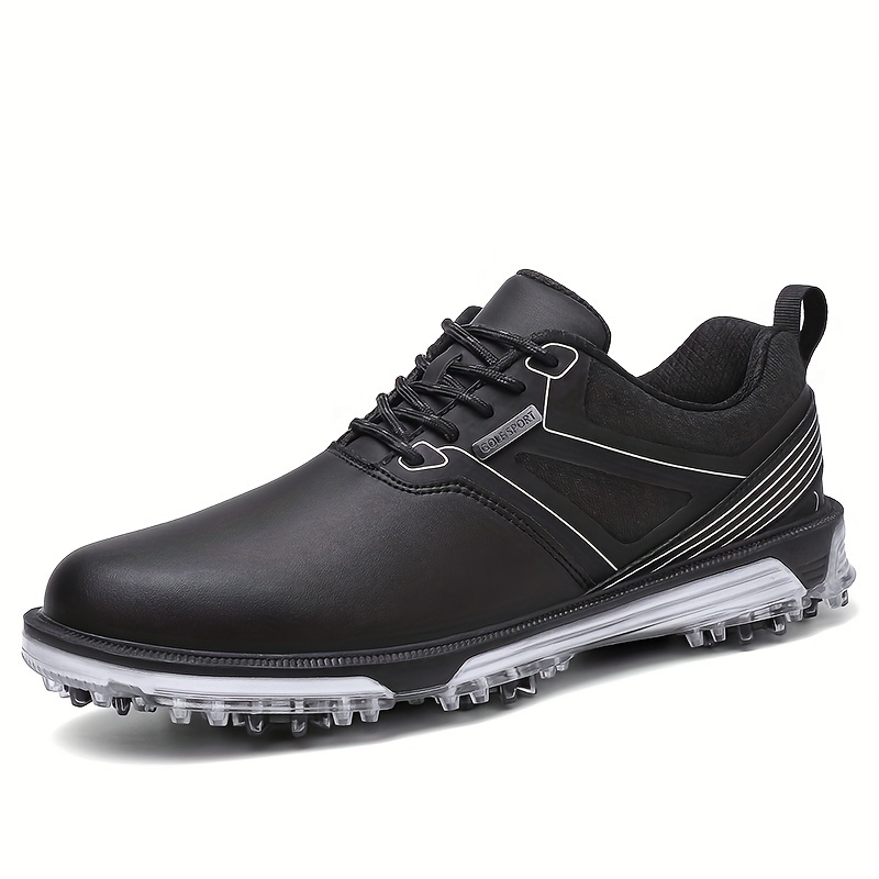 Men's Professional 9 Spikes Golf Shoes Solid Comfy Non Slip - Temu Canada