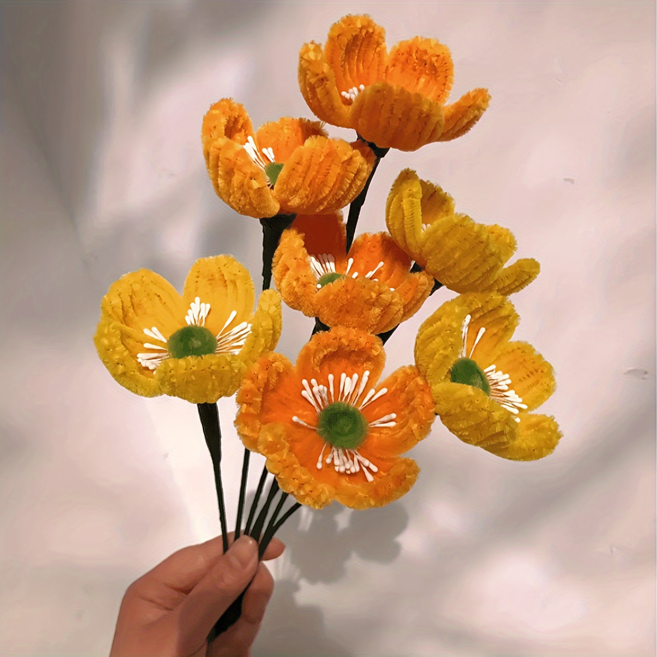 Colorful Fuzzy Sticks Diy Flower Material Plush Twist Stick - Temu