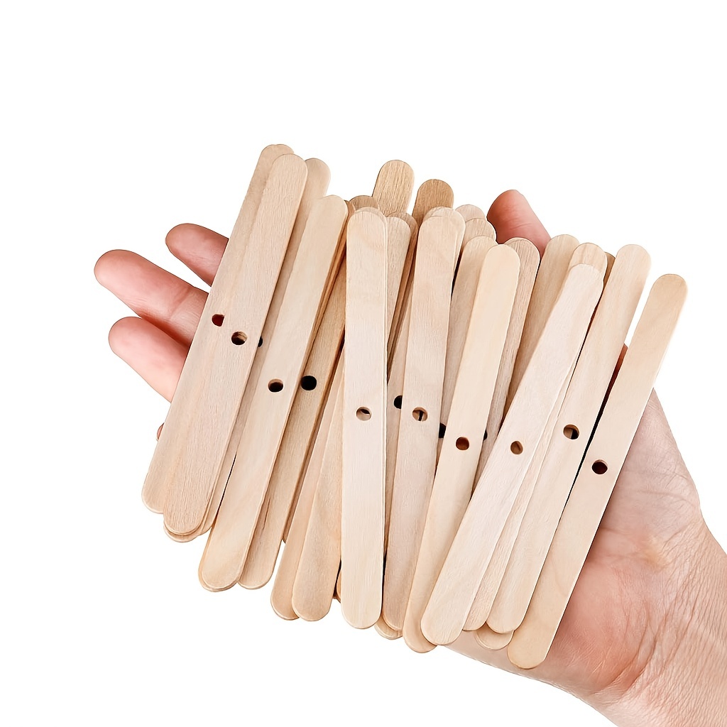50pcs Wooden Candle Wick Holders, 3 Holes Candle Wicks Centering Device,Candle  Wick Bars, Wick Holders for Candle Making,Wick Clips Centering Tools for  Candles 