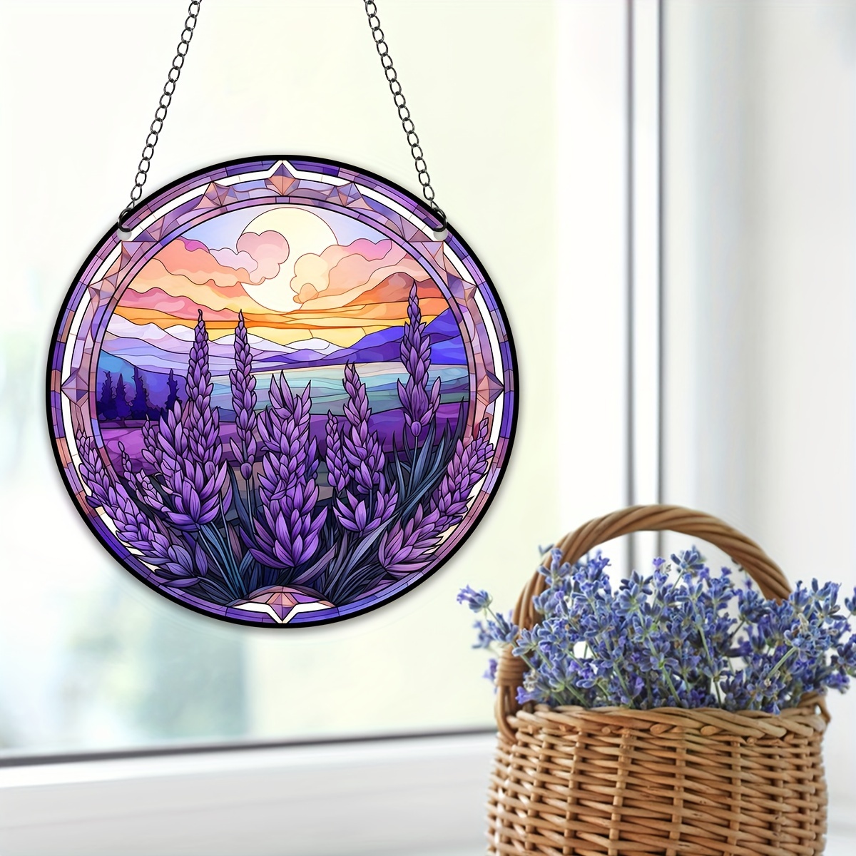 Lavender Suncatcher Stained Lavender Decor Window Wall - Temu France