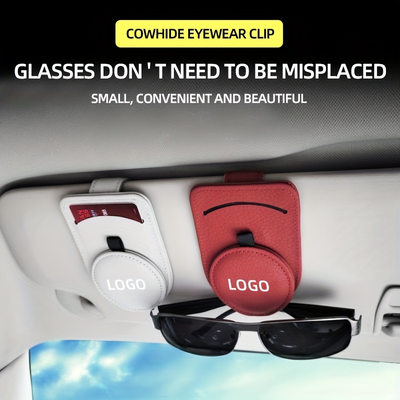 Sonnenbrillenhalter Rahmen für Auto, Sonnenblende Leder Brillenhalter, Auto  Brillenaufbewahrung Clip
