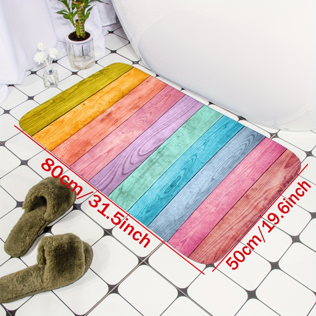 Colorful Rainbow Carpet for Bathroom Living Room Bedroom Kitchen