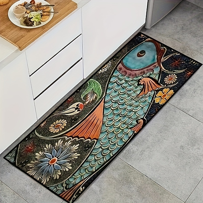 Kitchen Carpet With Small Fish Pattern Anti Slip - Temu