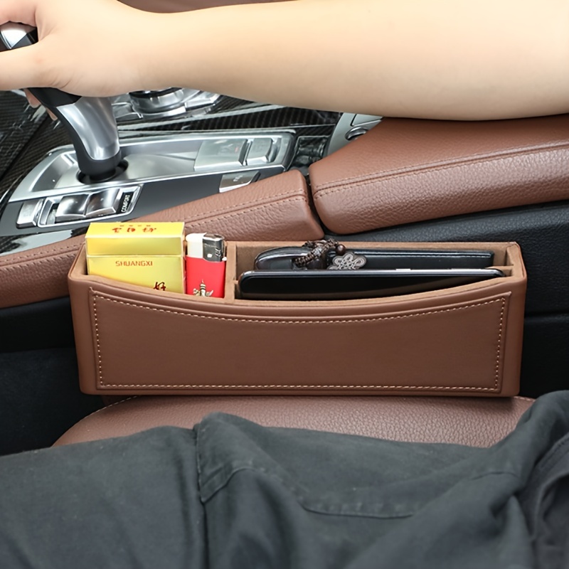 STHIRA® Car Storage Organizer Pouch Handy Storage Bag Durable PU Leather  Mini Gap Storage Bag on Side of Seat, Self Adhesive Storage Organizer for